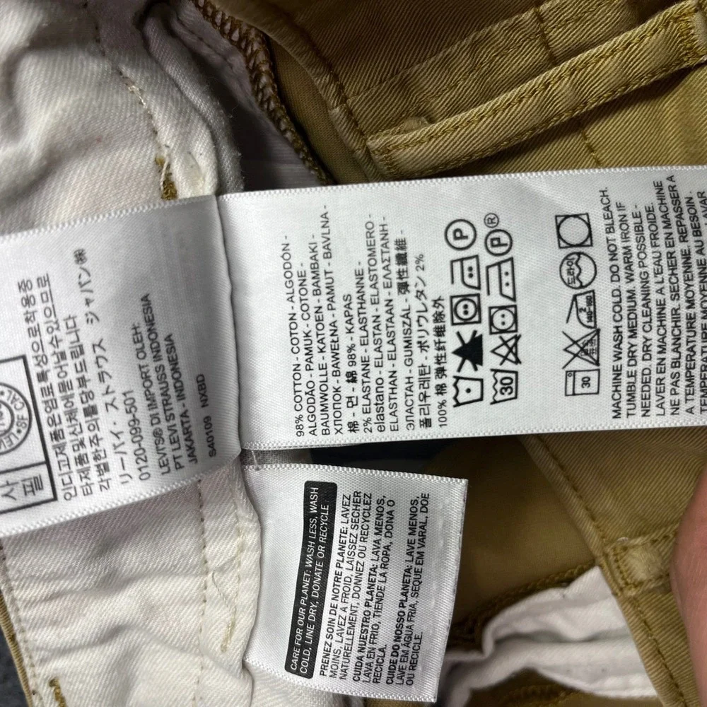 Levi Strauss Pants Mens‎ 32x32 Fits 34x31 Tan Chino Khaki Stretch Twill Trousers